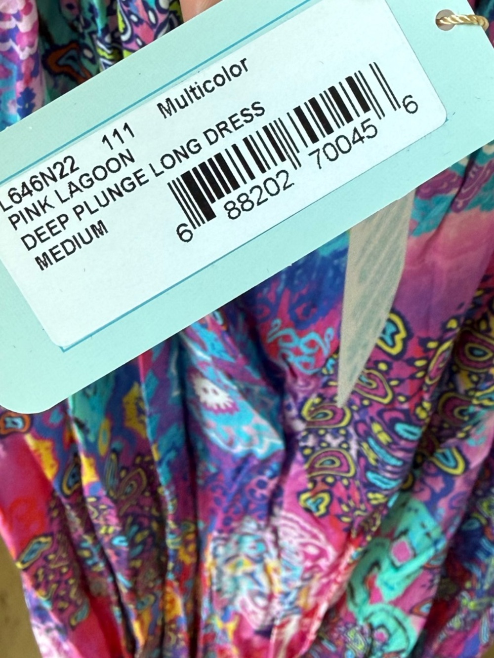 NEW Luli Fama Deep Plunge Halter Neck Long Dress - Pink Lagoon - Picture 4 of 5